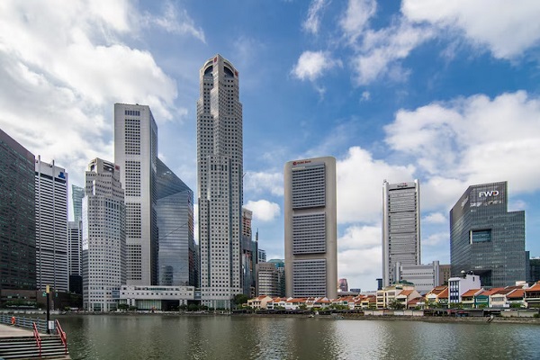 Singapore Skyline City Twilight Times